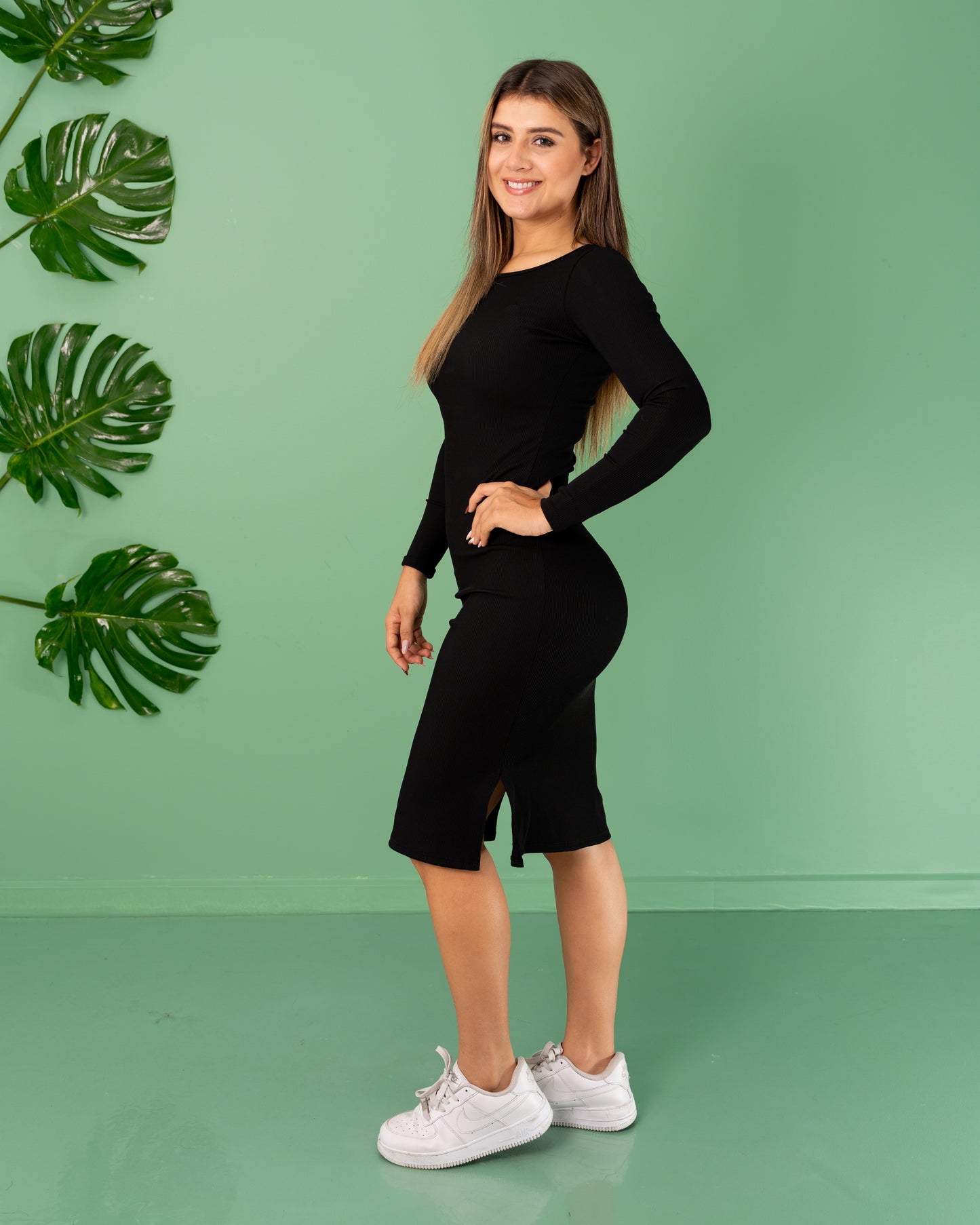 VESTIDO MANGA LARGA TELA RIB