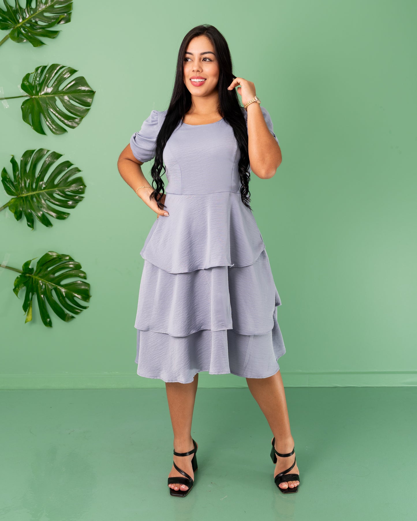 VESTIDO 3/4 BOLEROS TELA RITZ