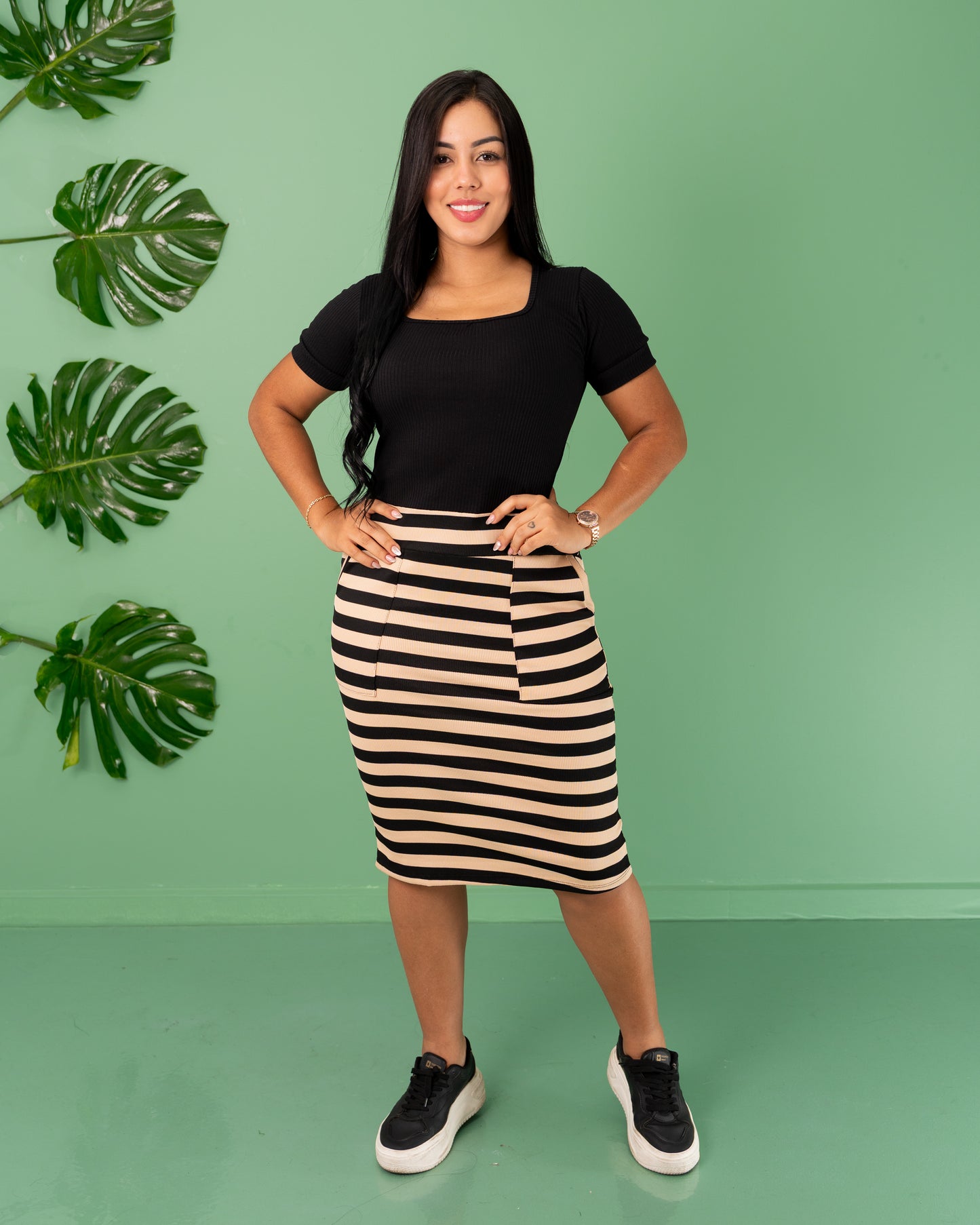 VESTIDO DEPORTIVO RAYAS TELA RIB