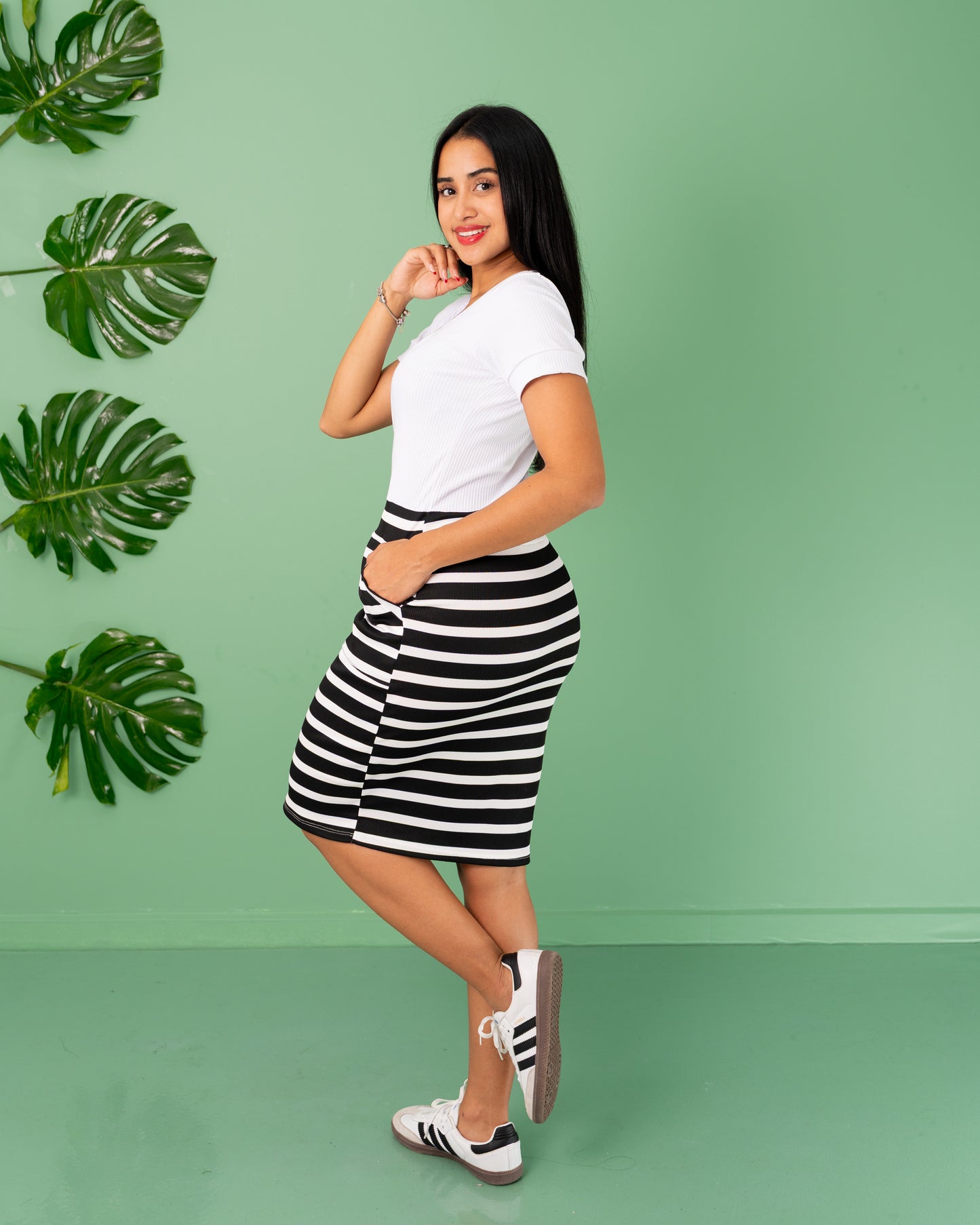 VESTIDO DEPORTIVO RAYAS TELA RIB