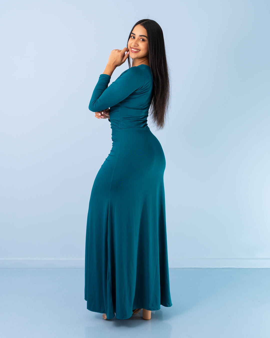 VESTIDO LARGO EMBONADO