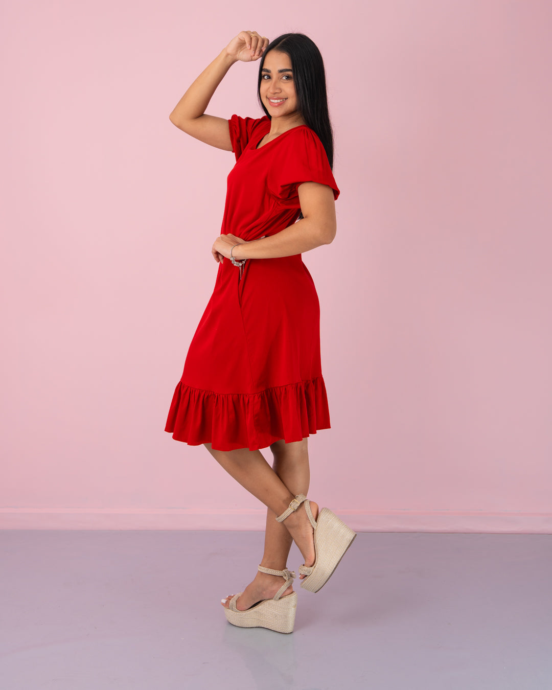 VESTIDO TALEGO CON BOLERO TELA CHALIS MILA
