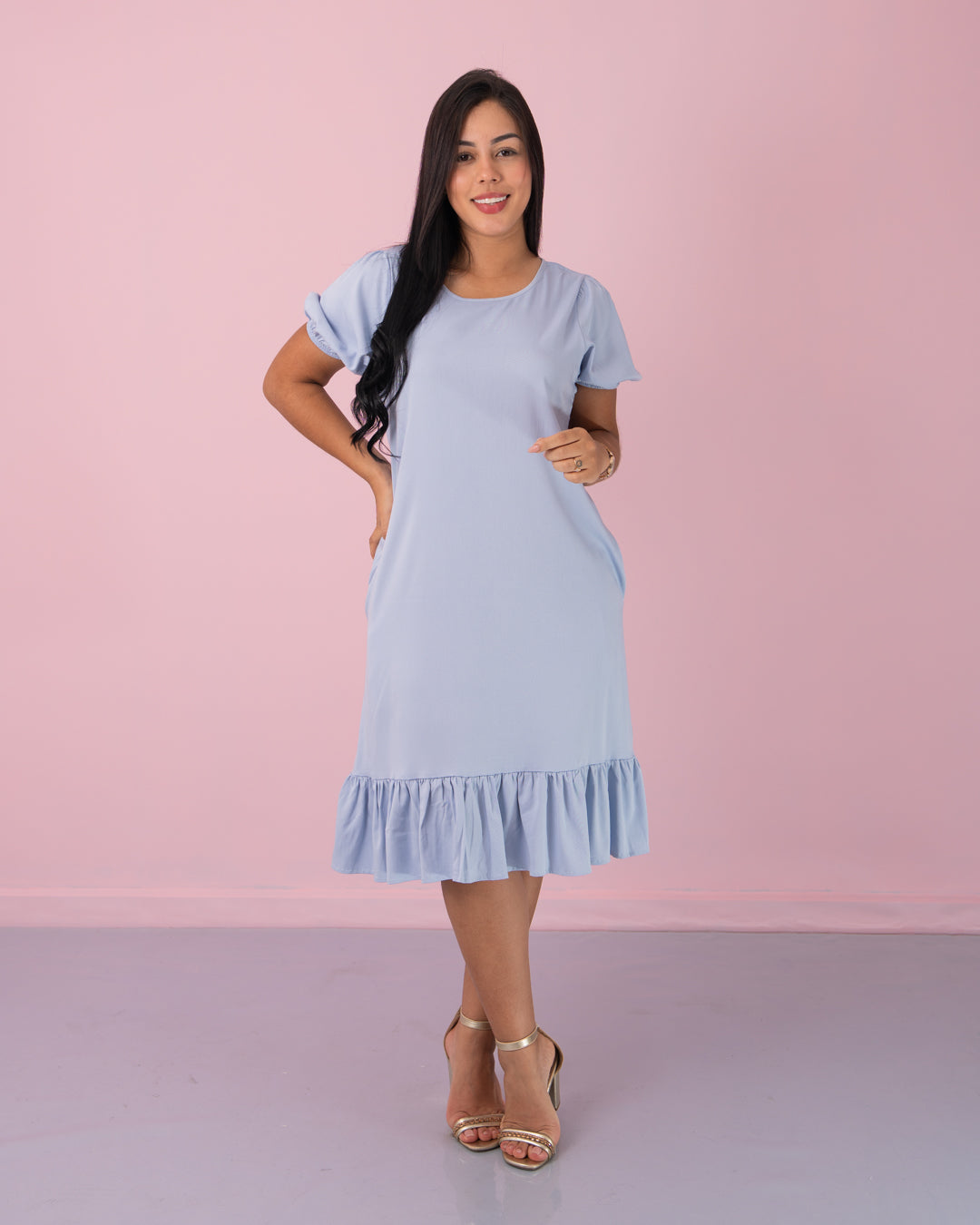 VESTIDO TALEGO CON BOLERO TELA CHALIS MILA