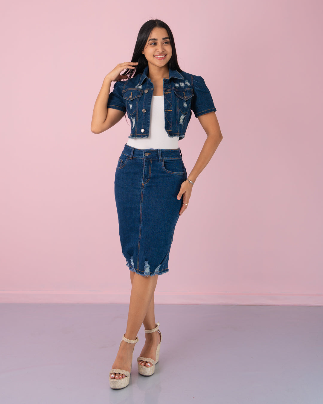 CHALECO JEANS STRECH DESTROYER