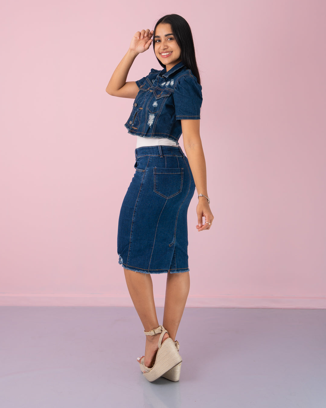 CHALECO JEANS STRECH DESTROYER