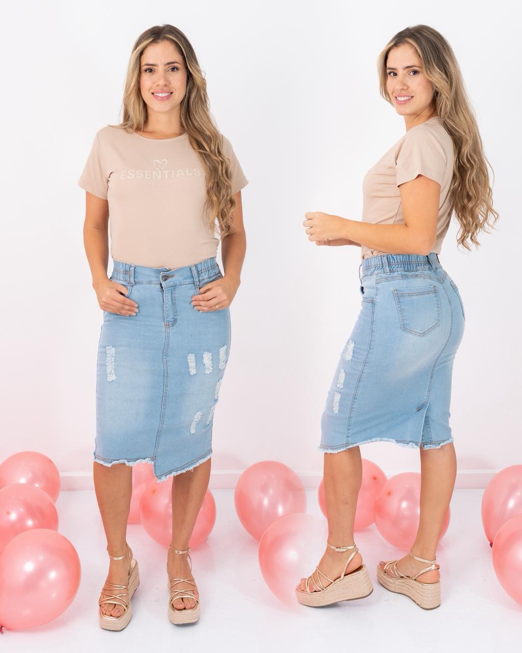 FALDA JEANS 3/4 ENRESORTADA DESTROYER