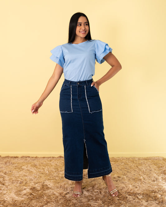 BLUSA MANGA BOLERO TELA POPELINA RIGIDA