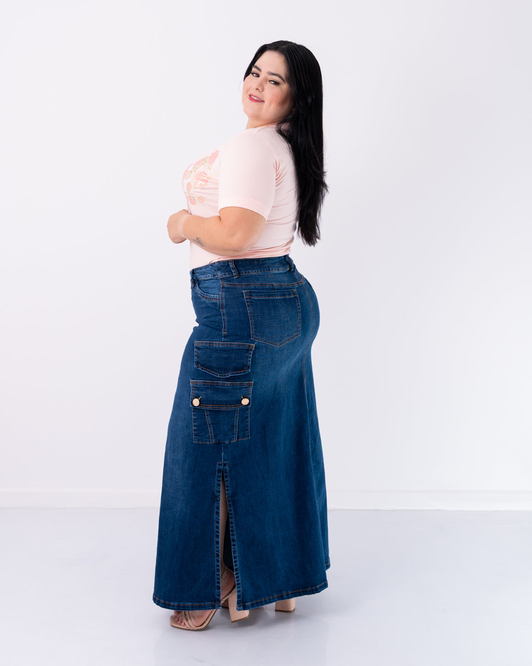 FALDA LARGA CAMUFLADA ABERTURA A LOS LADOS