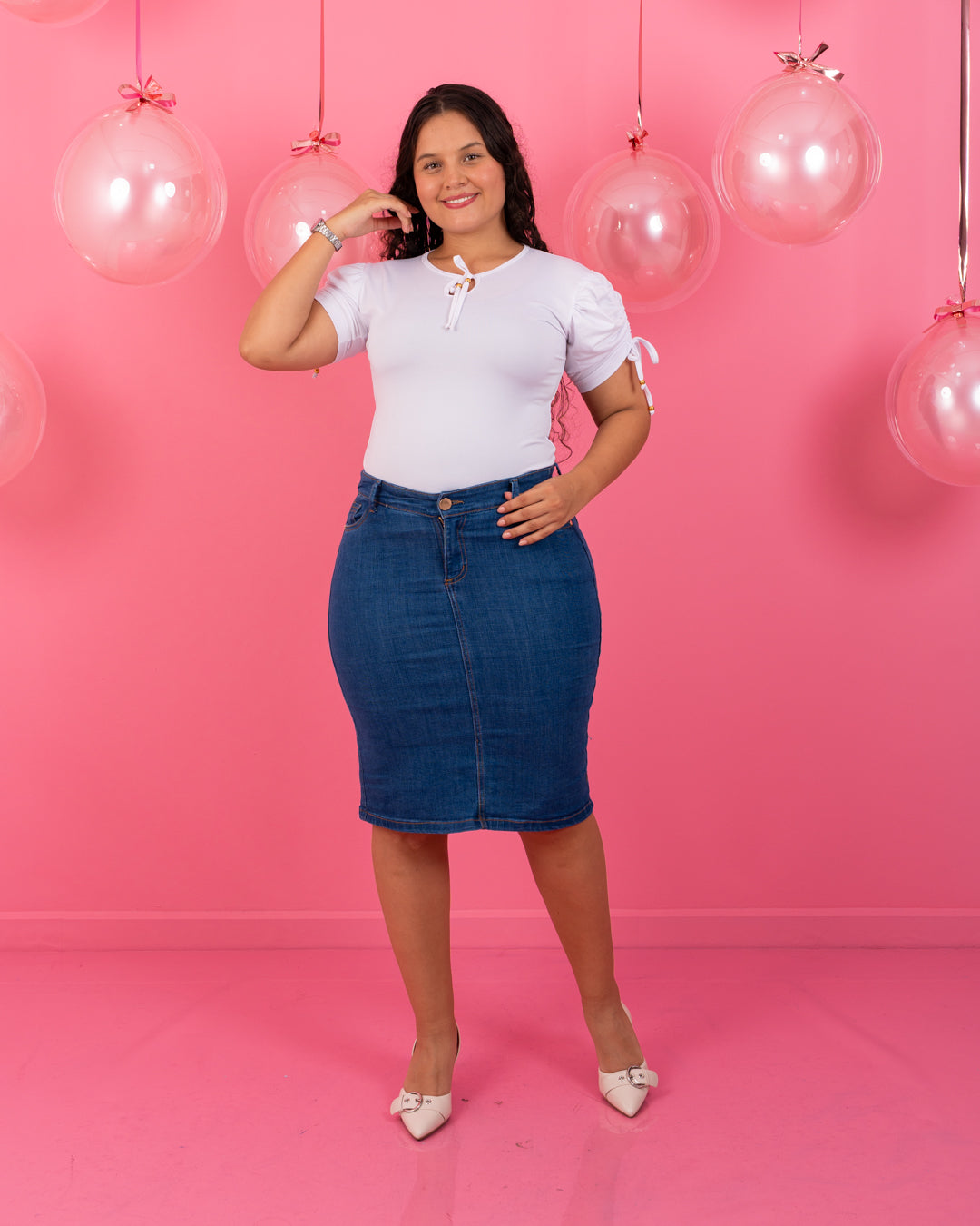 FALDA JEAN 3/4 CLASICA