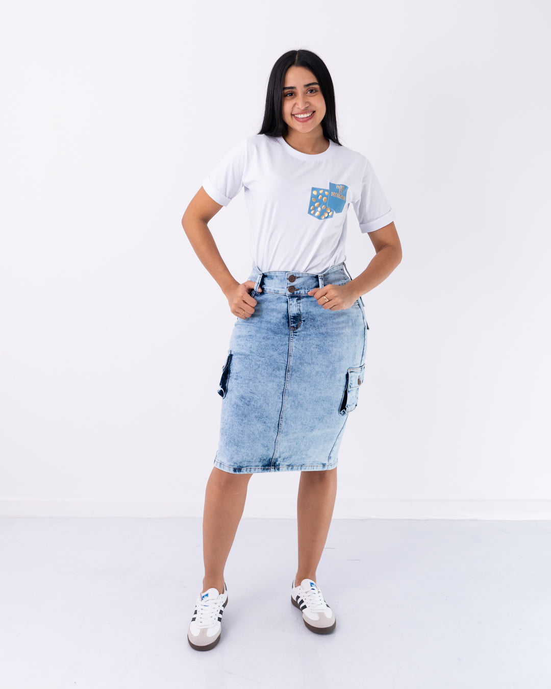 FALDA JEANS 3/4 CARGO