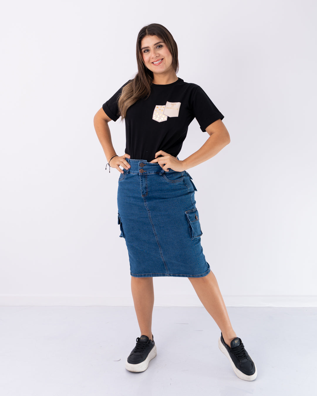 FALDA JEANS 3/4 CARGO