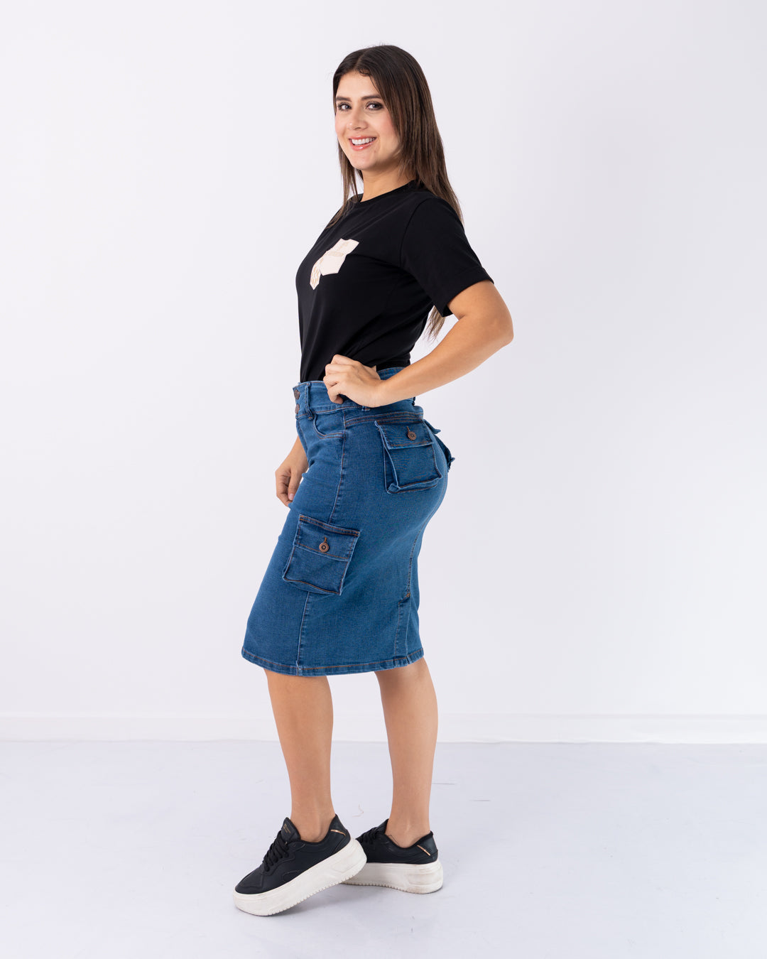 FALDA JEANS 3/4 CARGO