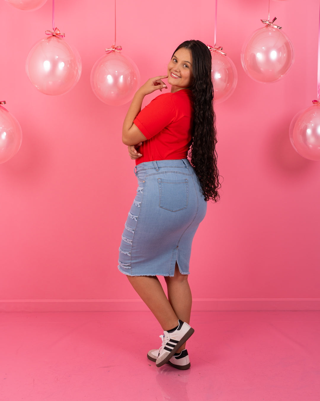 FALDA JEAN 3/4 DESMECHADA