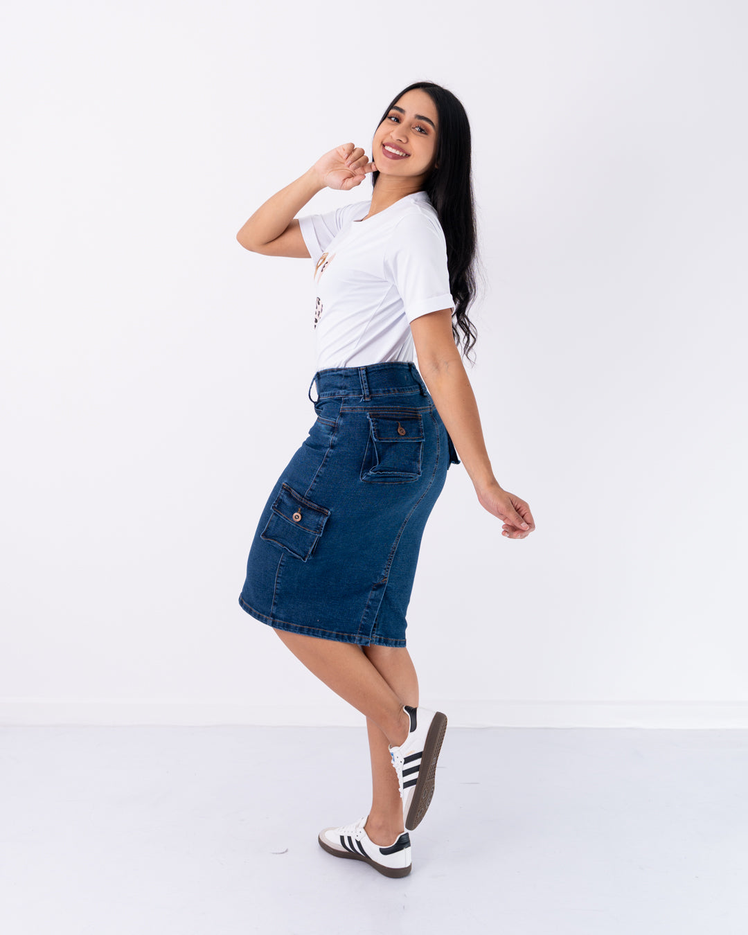 FALDA JEANS 3/4 CARGO