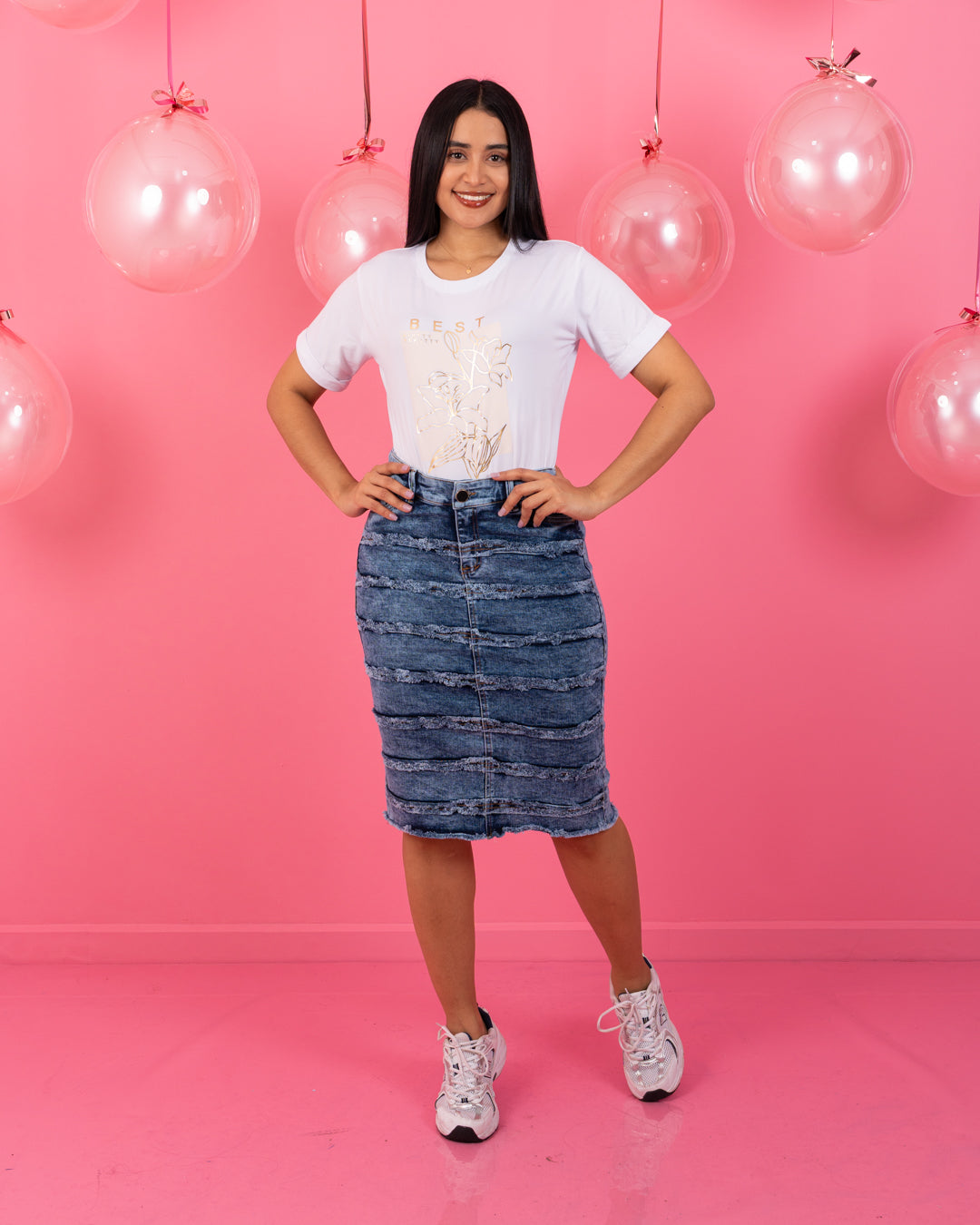 FALDA JEAN 3/4 DESMECHADA
