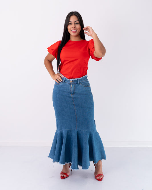 FALDA JEANS LARGA BOLERO