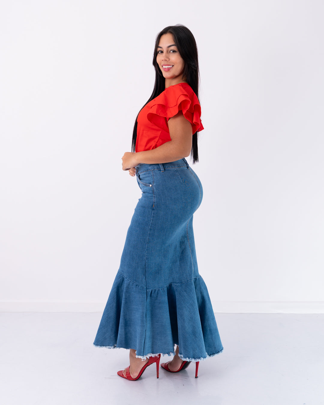 FALDA JEANS LARGA BOLERO