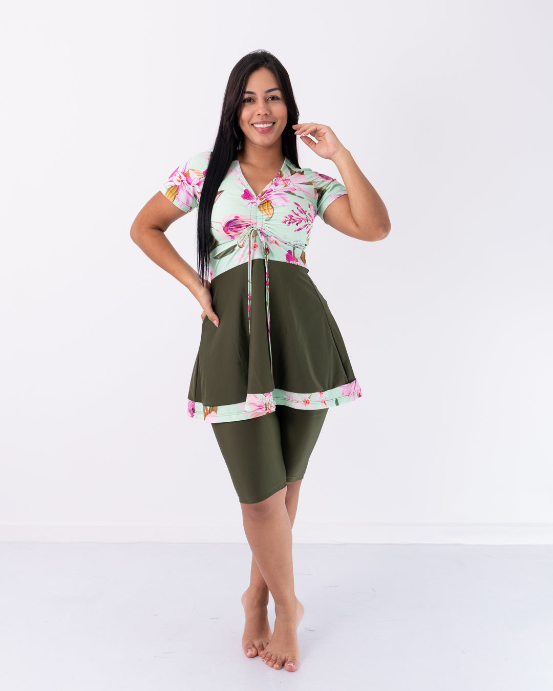 VESTIDO DE BAÑO DOS PIEZAS TELA LICRA