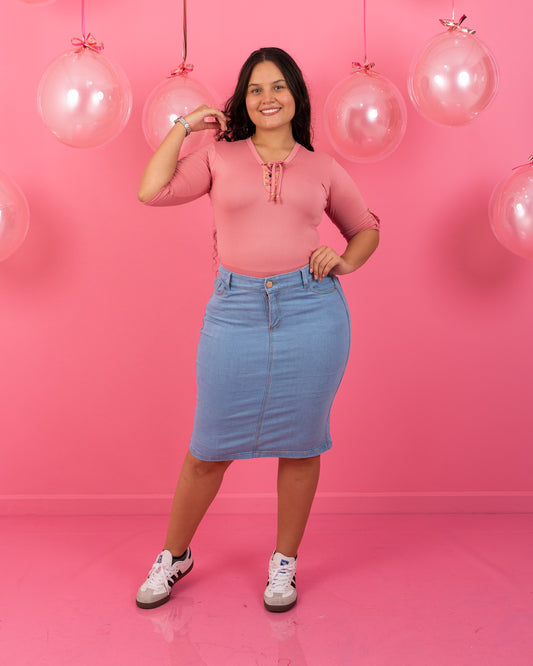 FALDA JEAN 3/4 CLASICA