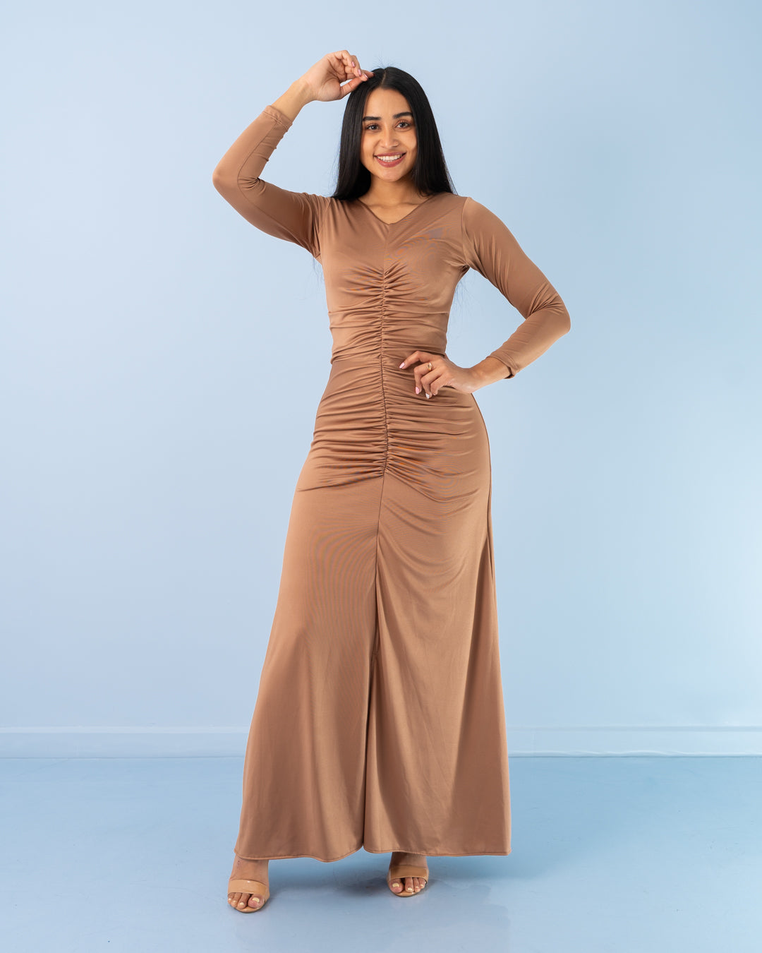 VESTIDO LARGO EMBONADO