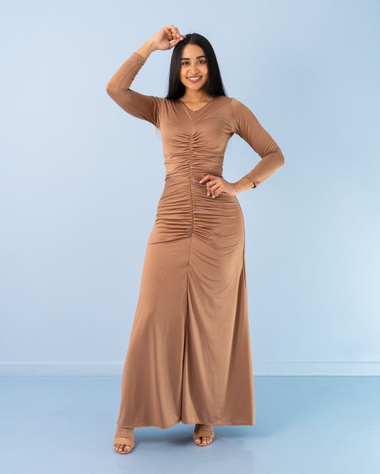 VESTIDO LARGO EMBONADO