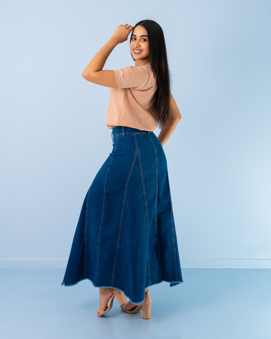 FALDA JEANS LARGA NESGAS