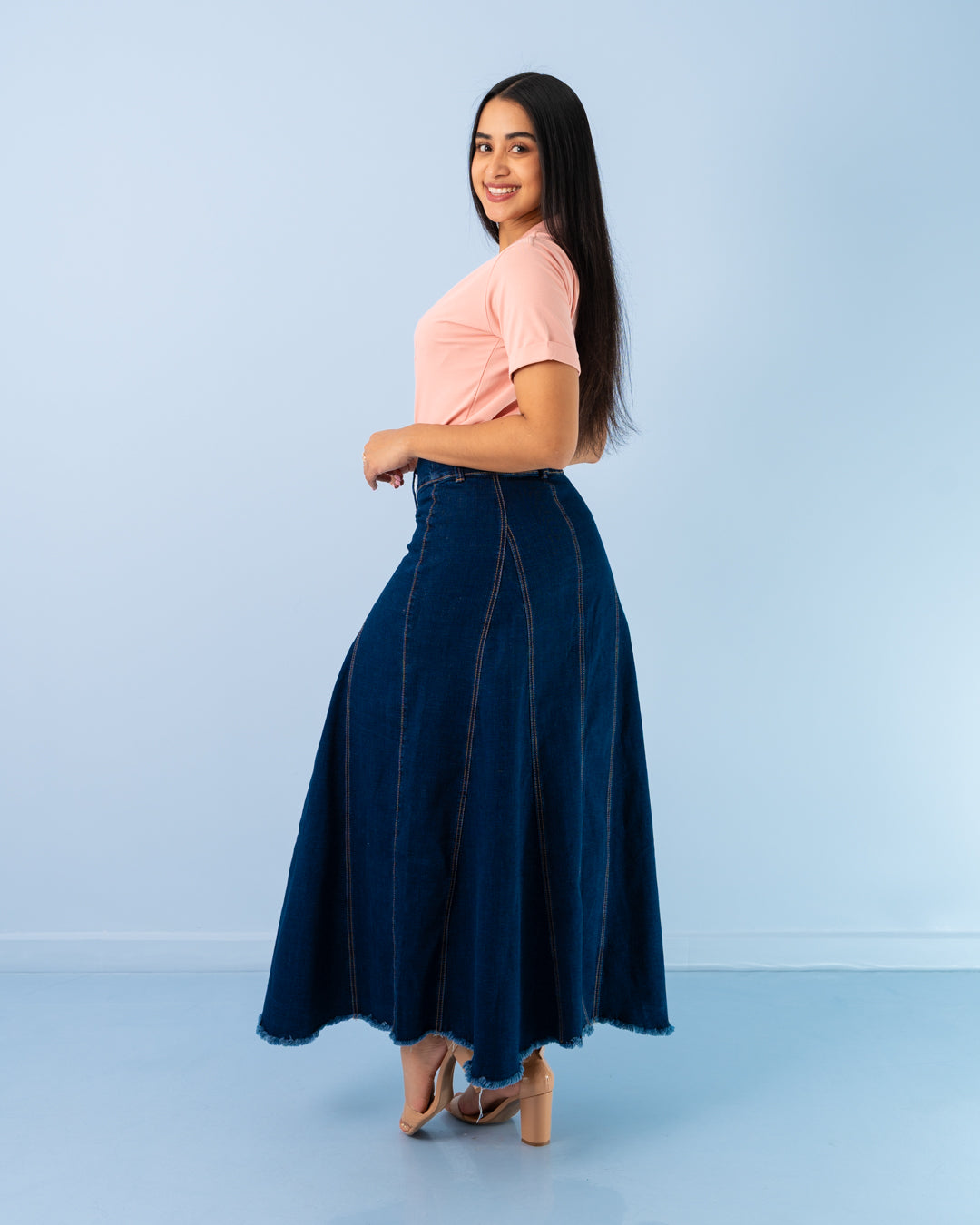 FALDA JEANS LARGA NESGAS