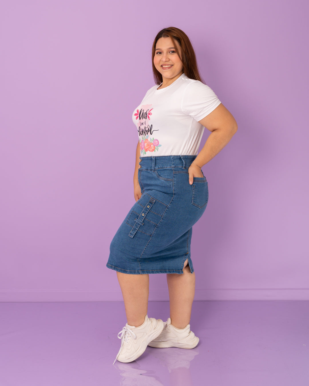FALDA JEAN 3/4 PLUS