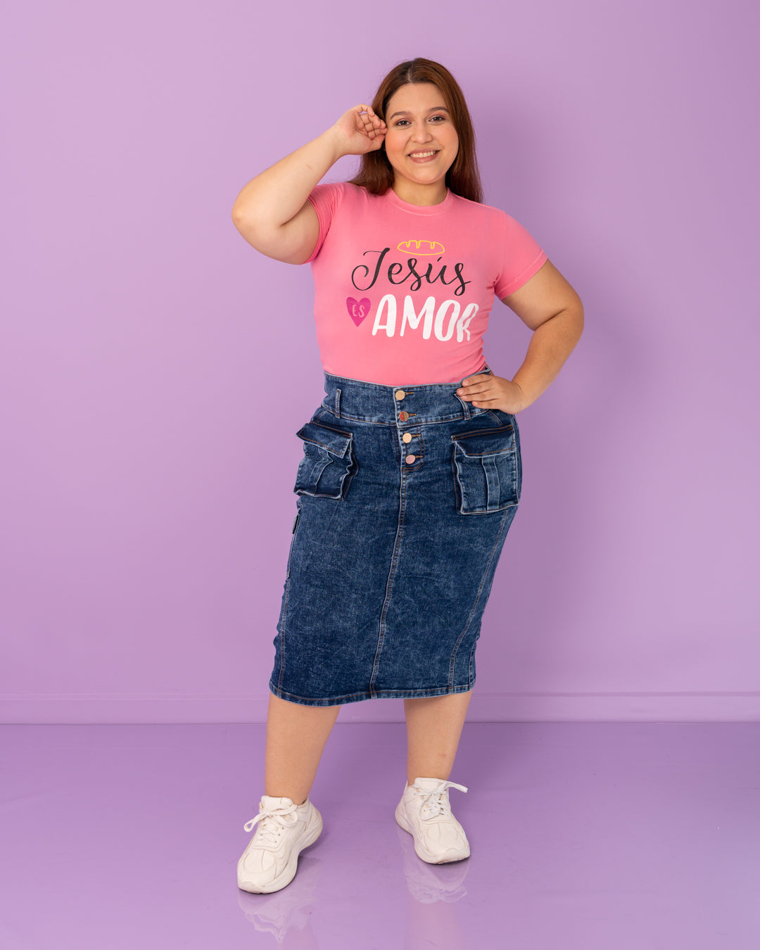 FALDA JEANS 3/4 PLUS CAMUFLADA