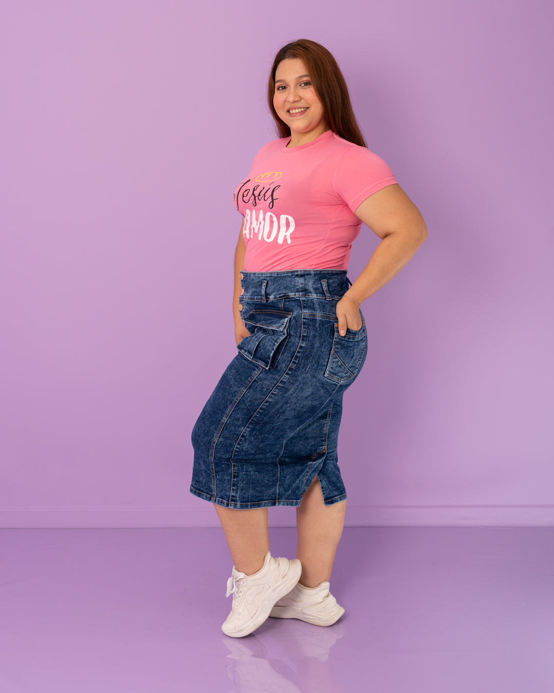 FALDA JEANS 3/4 PLUS CAMUFLADA