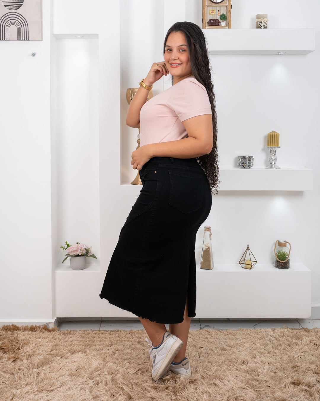 FALDA JEAN CANILLERA DESMECHADA