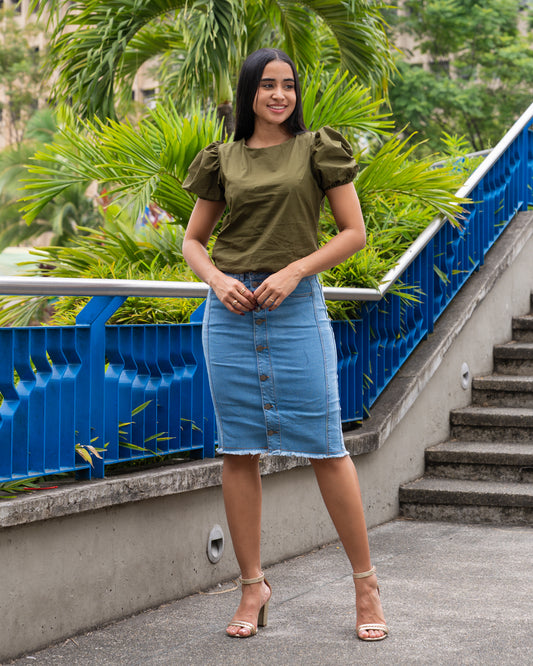 BLUSA MANGA BOMBACHA