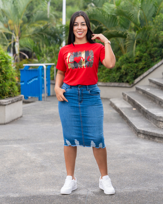 FALDA JEANS 3/4 DESTROYER ABAJO