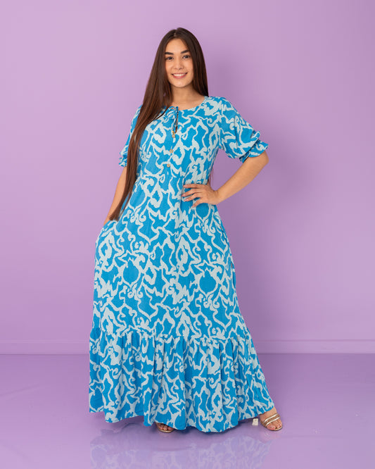 VESTIDO LARGO TELA CHALIS