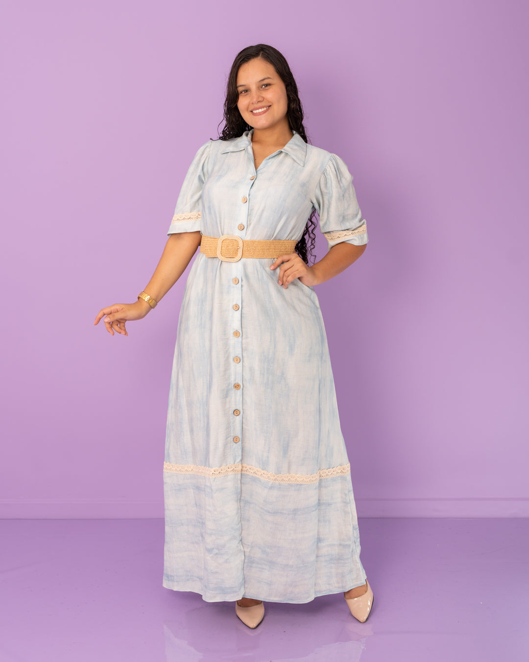 VESTIDO LARGO CAMISERO ESTAMPADO