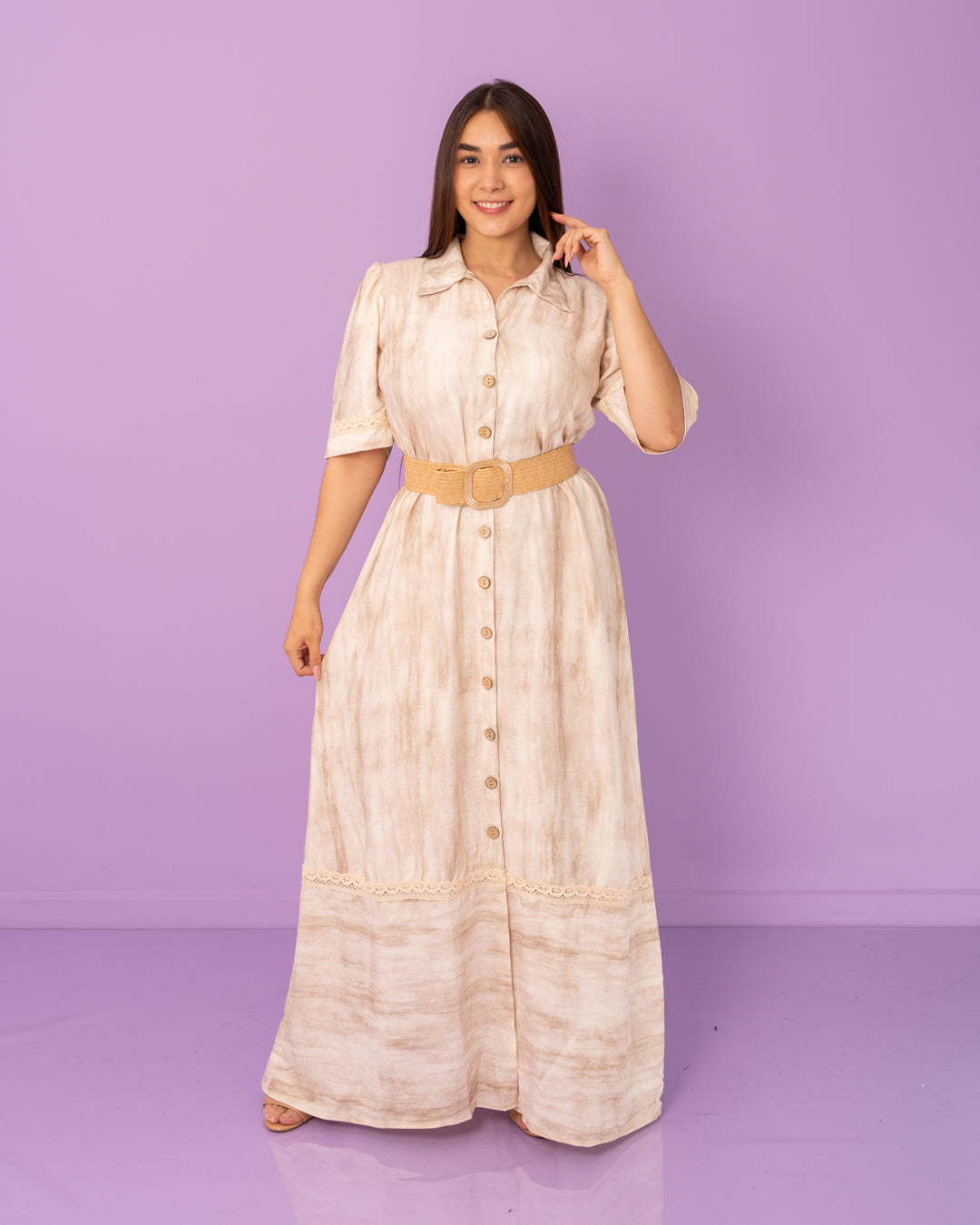 VESTIDO LARGO CAMISERO ESTAMPADO