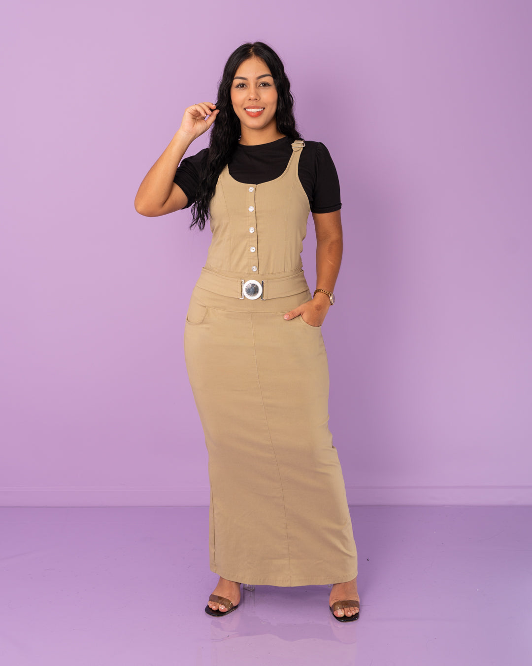 VESTIDO LARGO MANGA SIZA