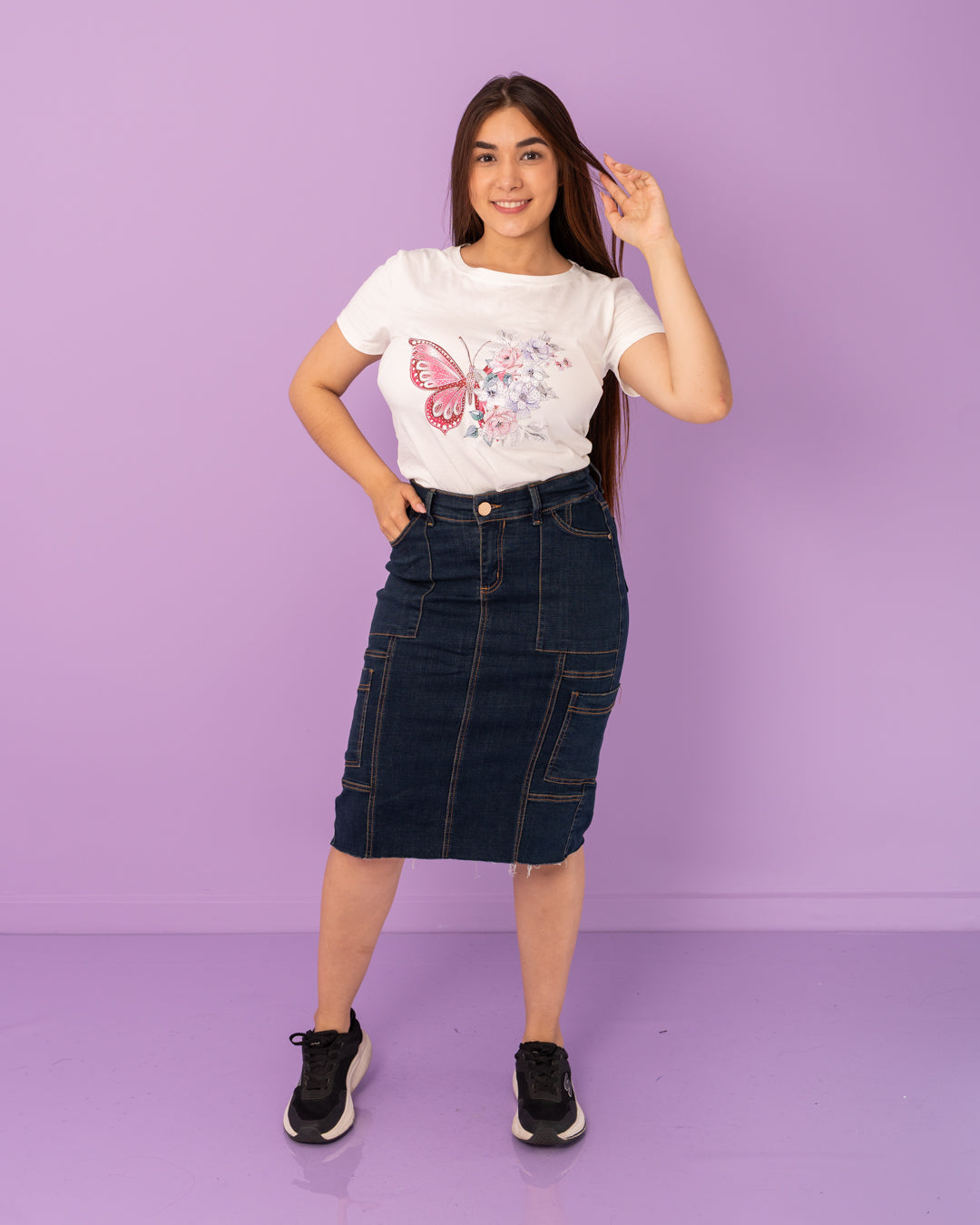 FALDA JEAN 3/4 BOLSILLO AL LADO