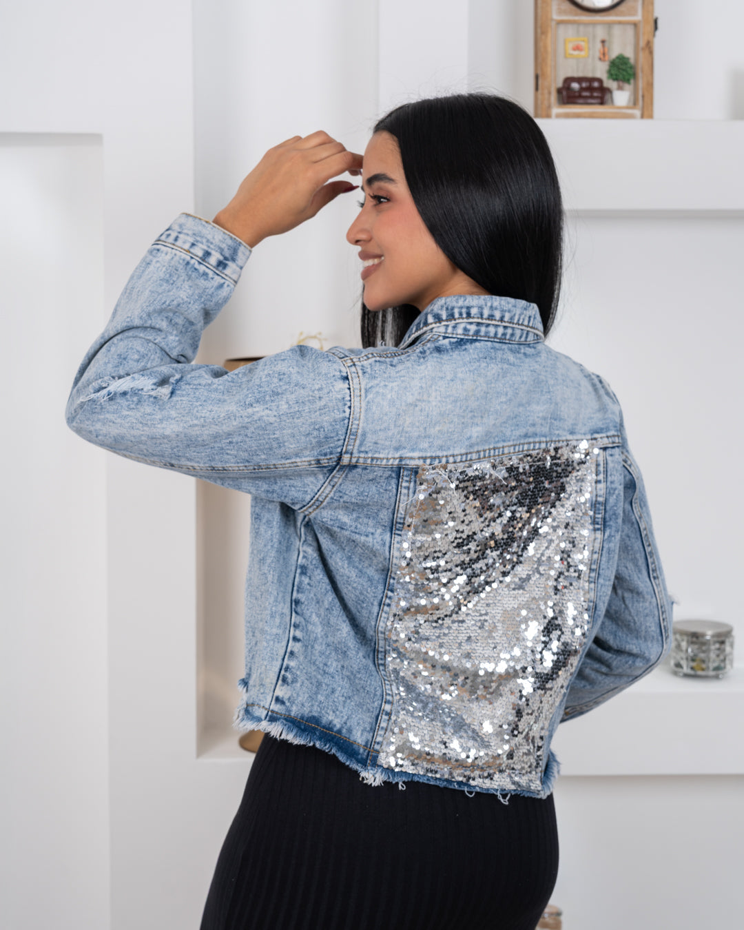 CHAQUETA JEAN BRILLO