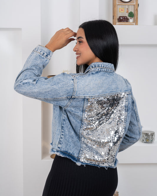 CHAQUETA JEAN BRILLO