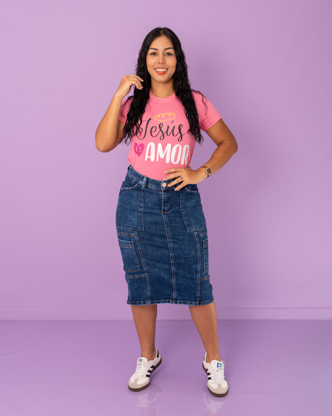 FALDA JEAN 3/4 BOLSILLO AL LADO
