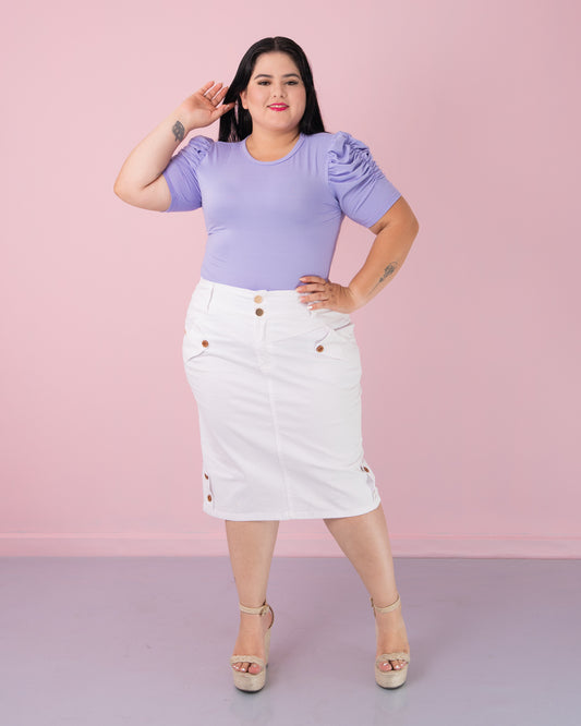 FALDA DRILL DOS BOTONES PLUS