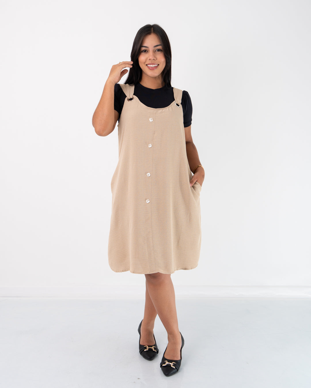 VESTIDO 3/4 BOTONES ADELANTE