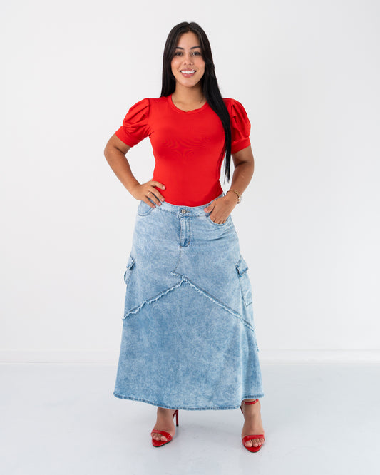 FALDA LARGA CAMPANA BOLSILLOS CAMUFLADO