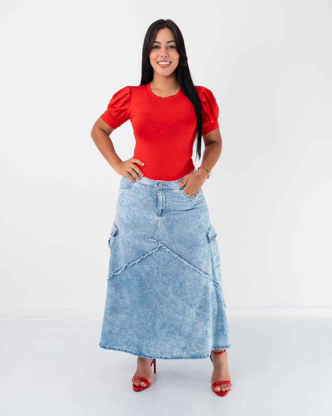 FALDA LARGA CAMPANA BOLSILLOS CAMUFLADO