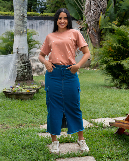 FALDA JEANS CANILLERA CAMUFLADA