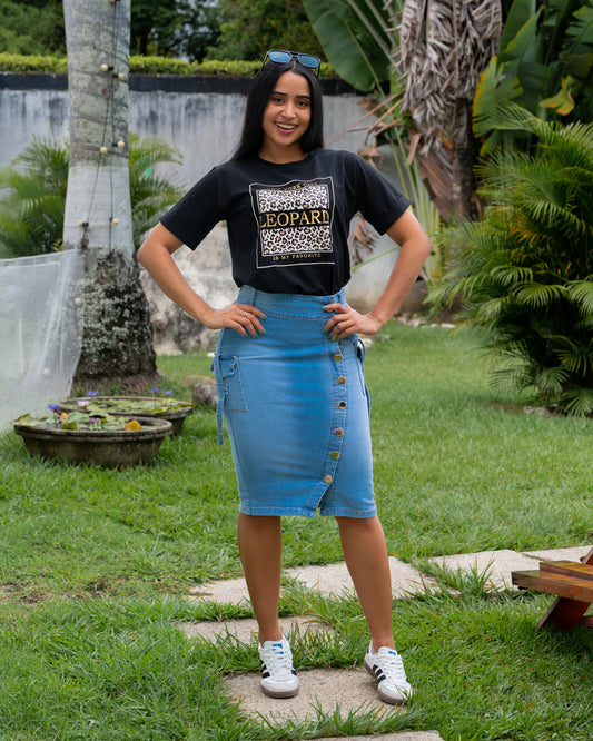 FALDAS JEANS 3/4 BOTONES Y CAMUFLADA
