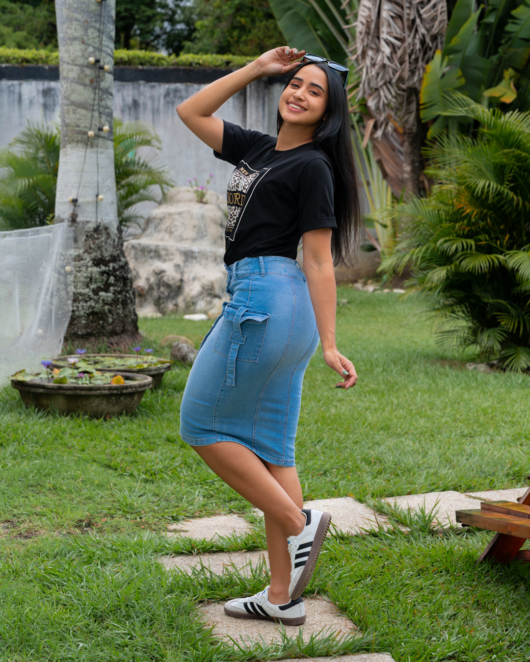 FALDAS JEANS 3/4 BOTONES Y CAMUFLADA