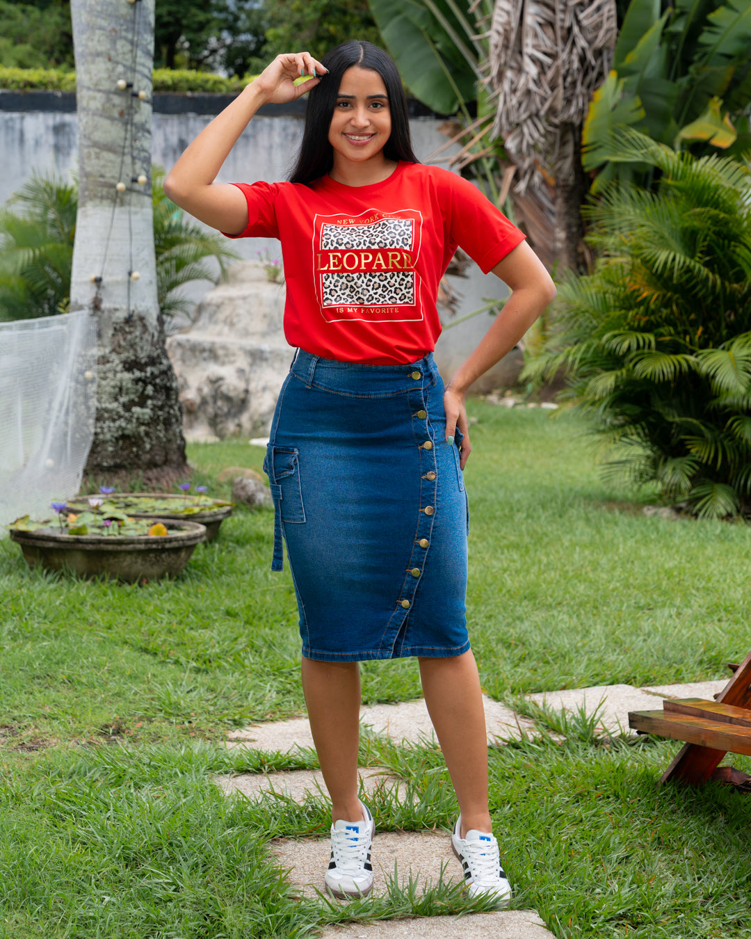 FALDAS JEANS 3/4 BOTONES Y CAMUFLADA