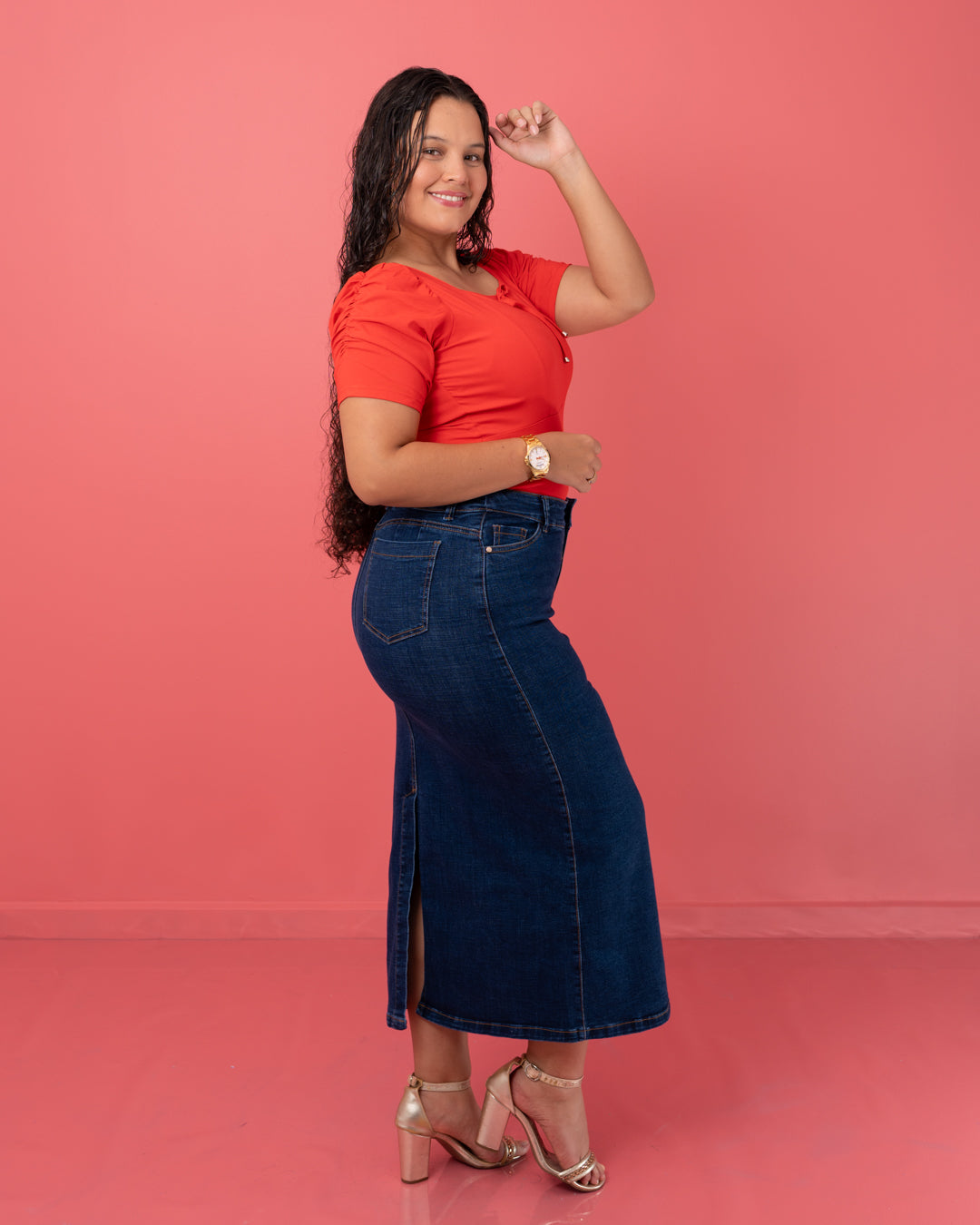 FALDA JEAN LARGA CLASICA
